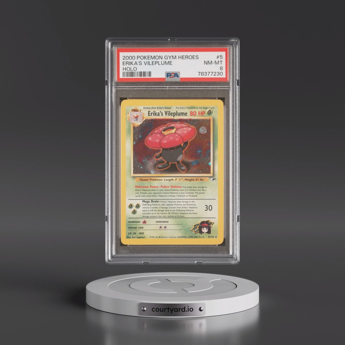 2000 Pokémon Gym Heroes #5 Erika's Vileplume - Holo (PSA 8 NM-MT)