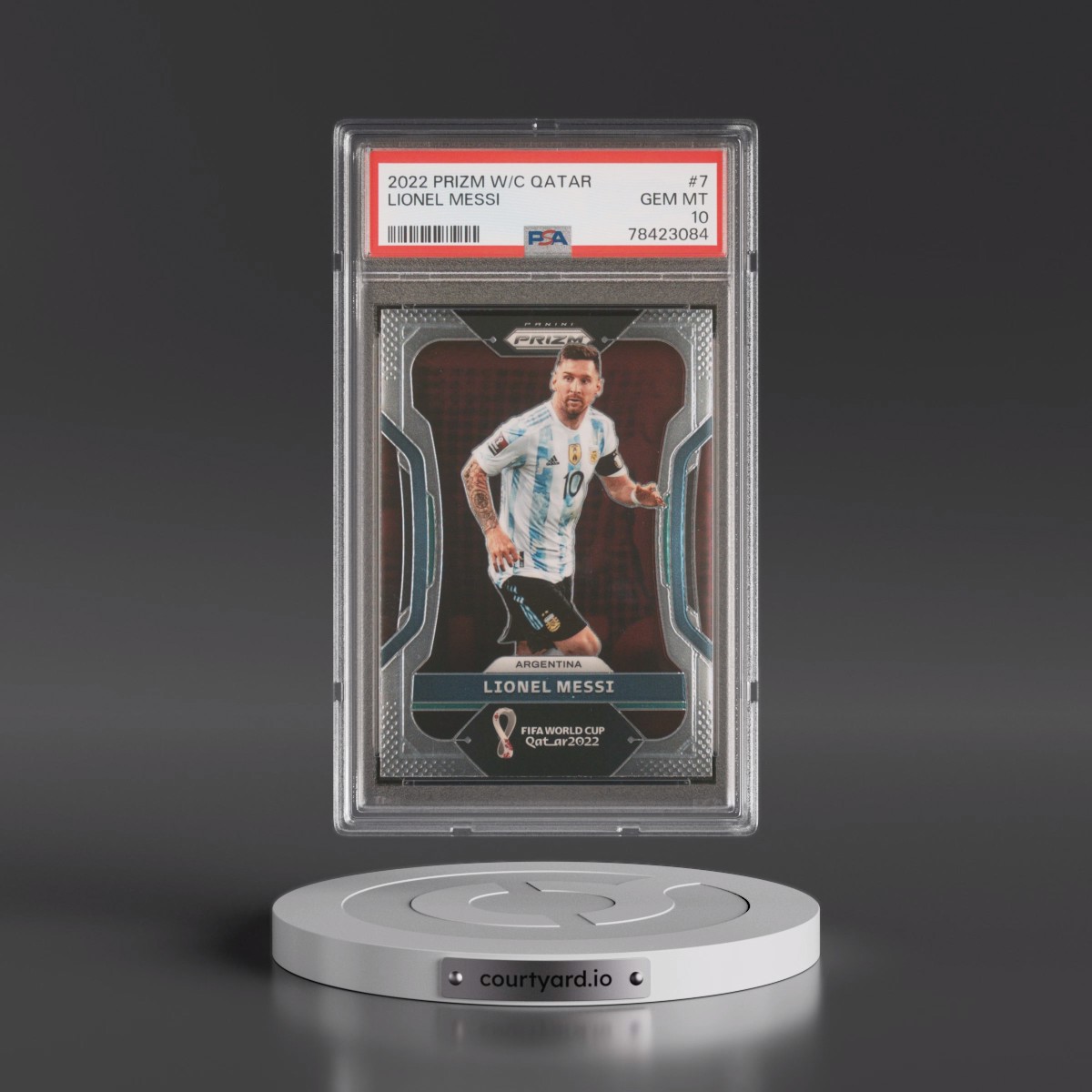 2022 Panini Prizm World Cup Qatar #7 Lionel Messi (PSA 10 GEM MINT)