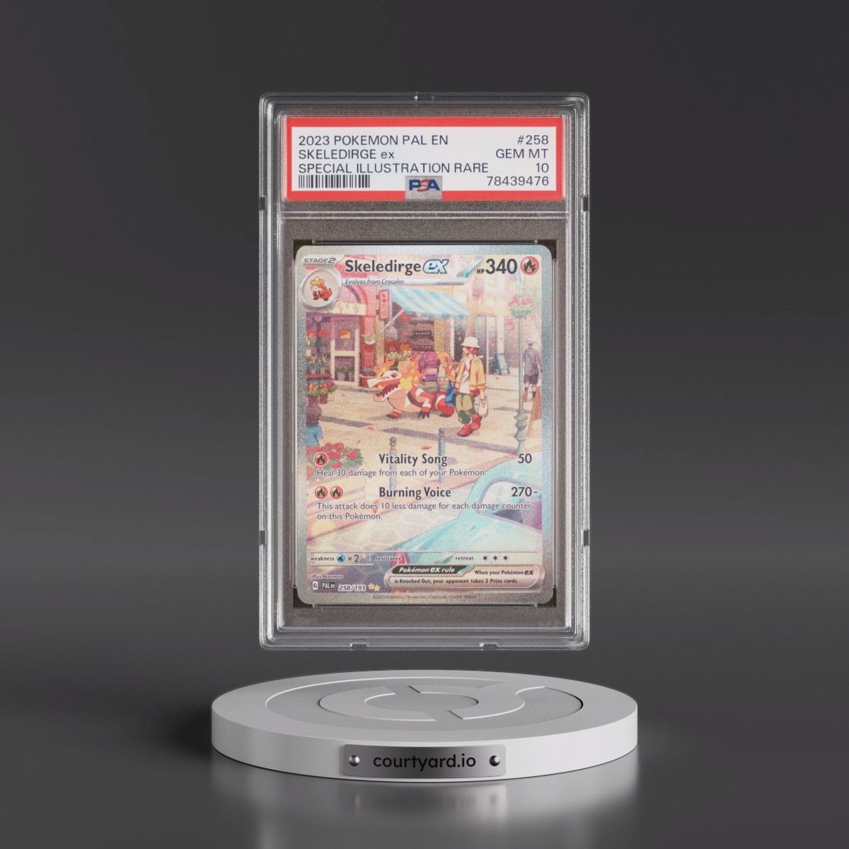 2023 Pokémon Pal EN-Paldea Evolved #258 Skeledirge EX - Holo Special Illustration Rare (PSA 10 GEM MINT)