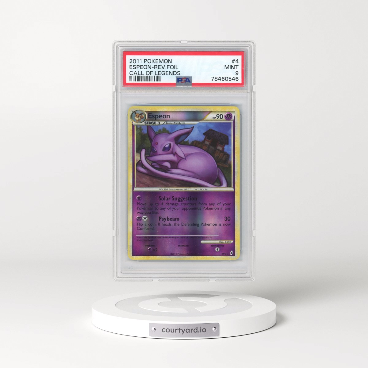2011 Pokémon Call of Legends #4 Espeon - Reverse Foil (PSA 9 MINT)