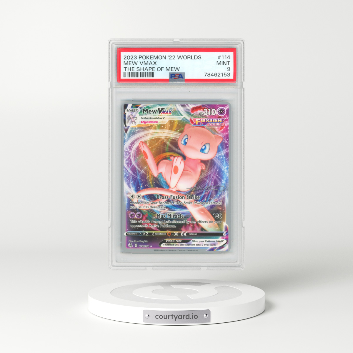 2023 Pokémon 2022 World Championships Deck: the Shape of Mew #114 Mew Vmax - The Shape of Mew (PSA 9 MINT)