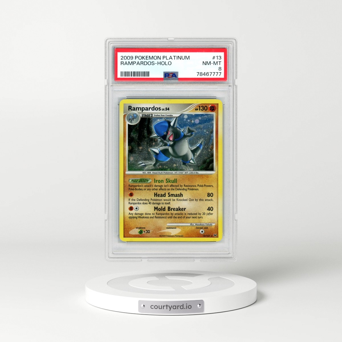 2009 Pokémon Platinum #13 Rampardos - Holo (PSA 8 NM-MT)