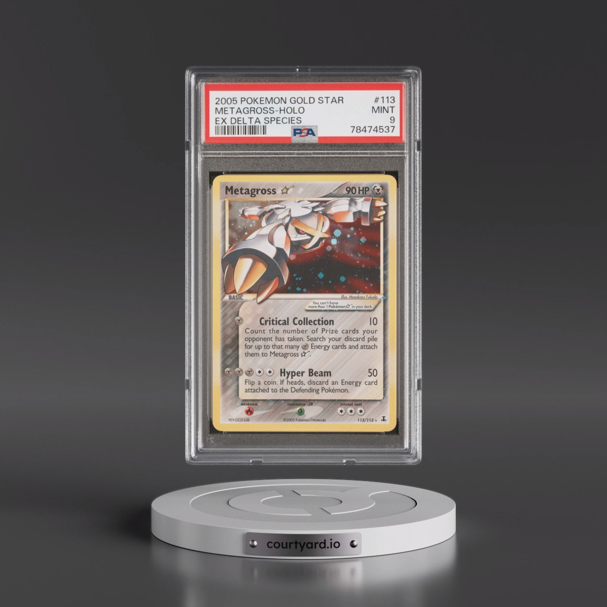 2005 Pokémon EX Delta Species #113 Metagross - Holo Gold Star (PSA 9 MINT)