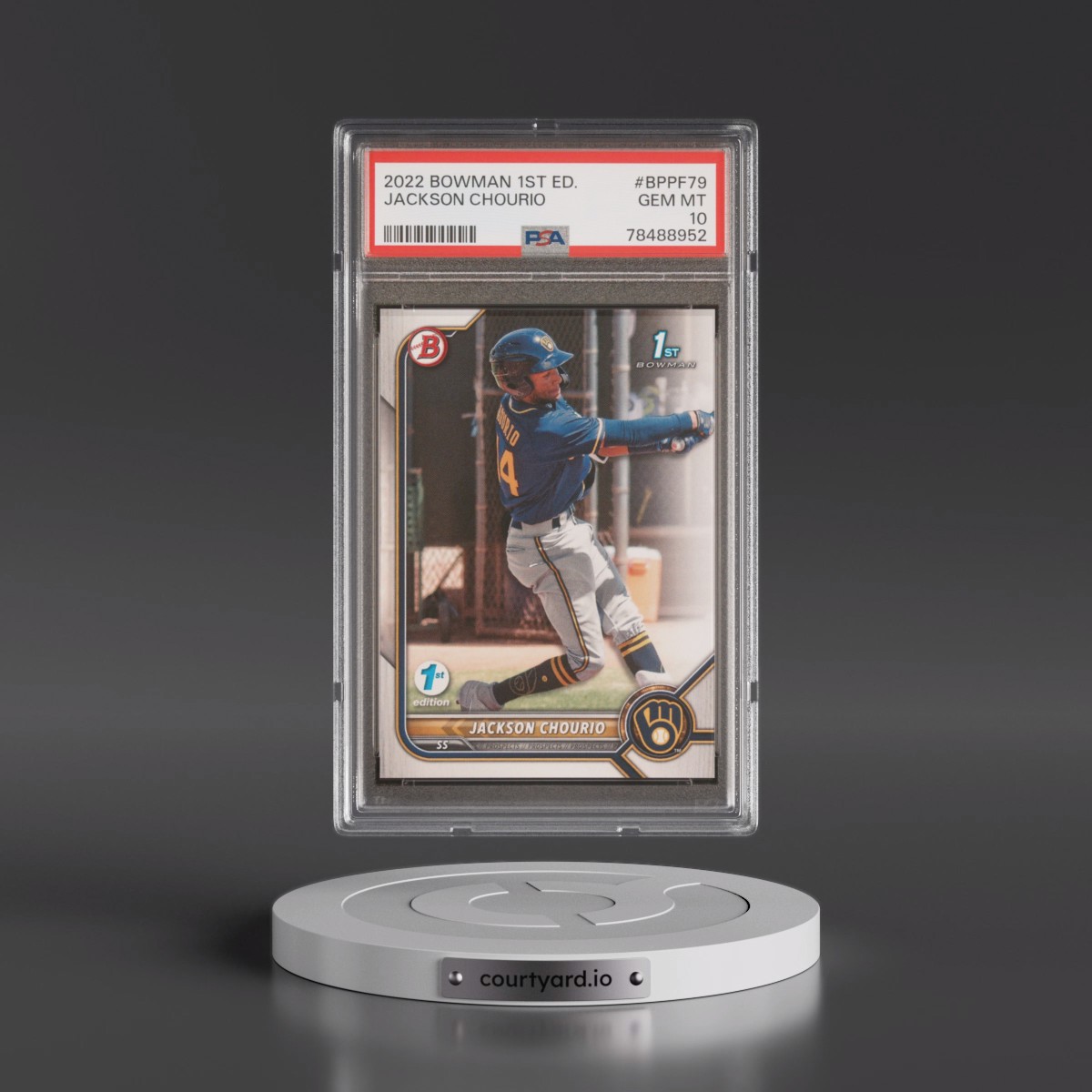 2022 Bowman 1st Edition #BPPF79 Jackson Chourio (PSA 10 GEM MINT)
