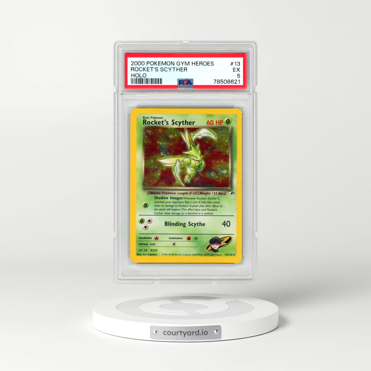 2000 Pokémon Gym Heroes #13 Rocket's Scyther - Holo (PSA 5 EX)