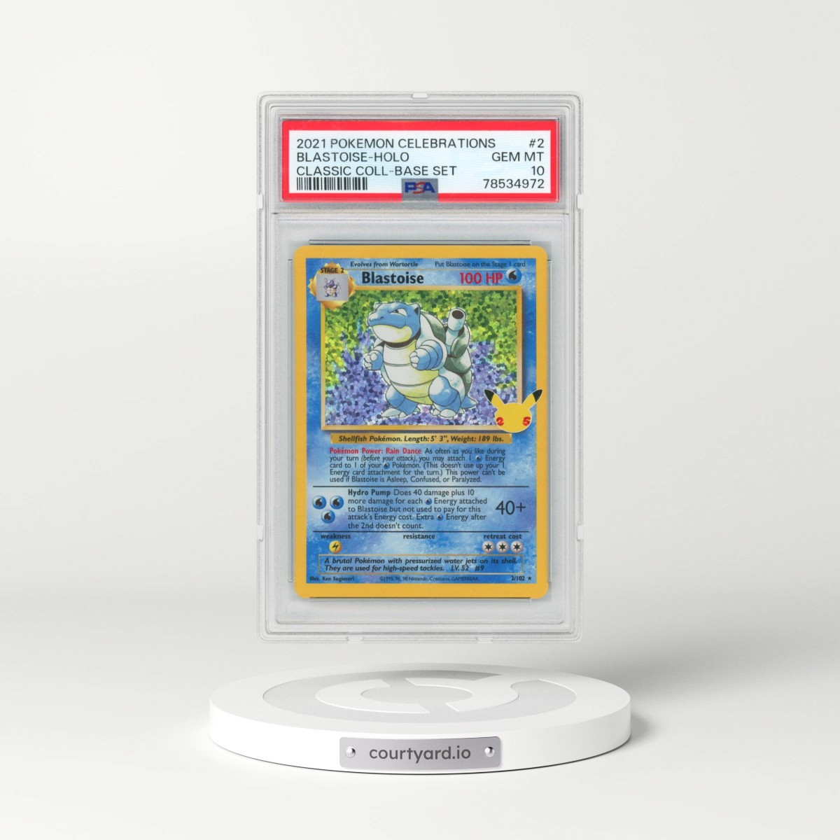 2021 Pokémon Celebrations Classic Collection #2 Blastoise - Holo (PSA 10 GEM MINT)