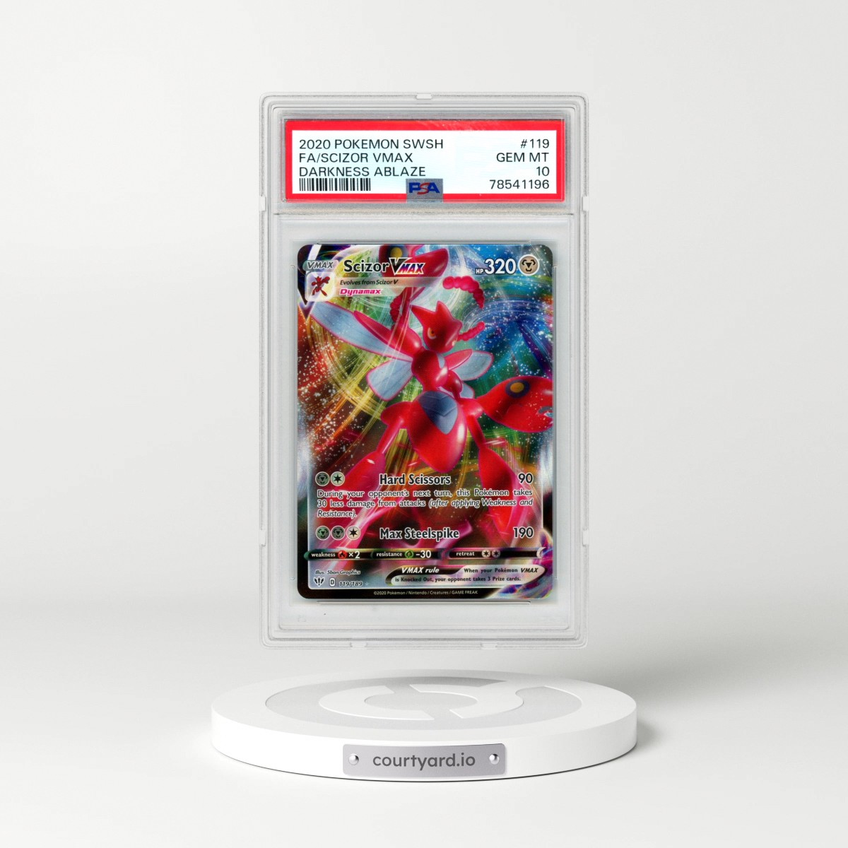 2020 Pokémon Sword & Shield Darkness Ablaze #119 Scizor Vmax - Full Art (PSA 10 GEM MINT)