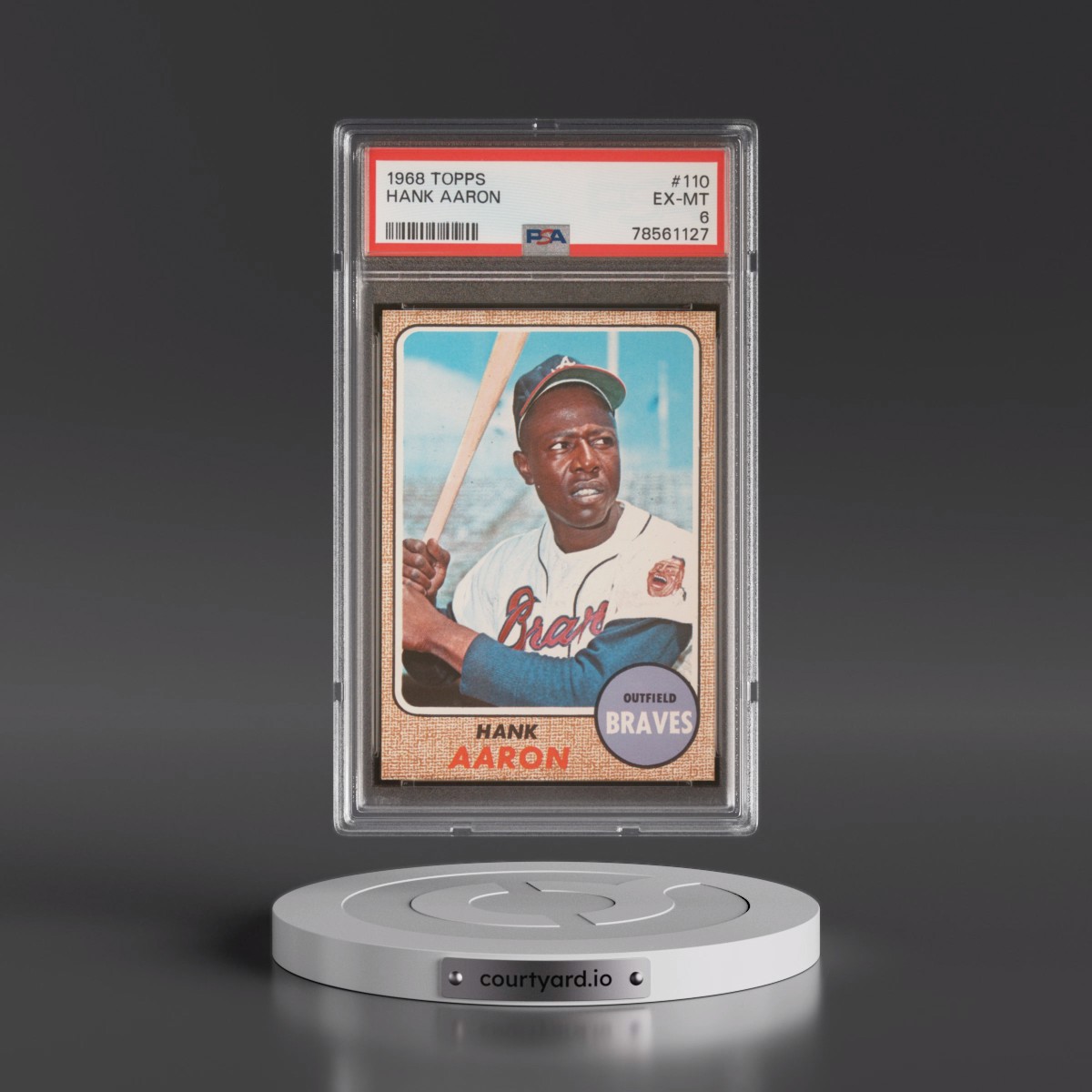 1968 Topps #110 Hank Aaron (PSA 6 EX-MT)