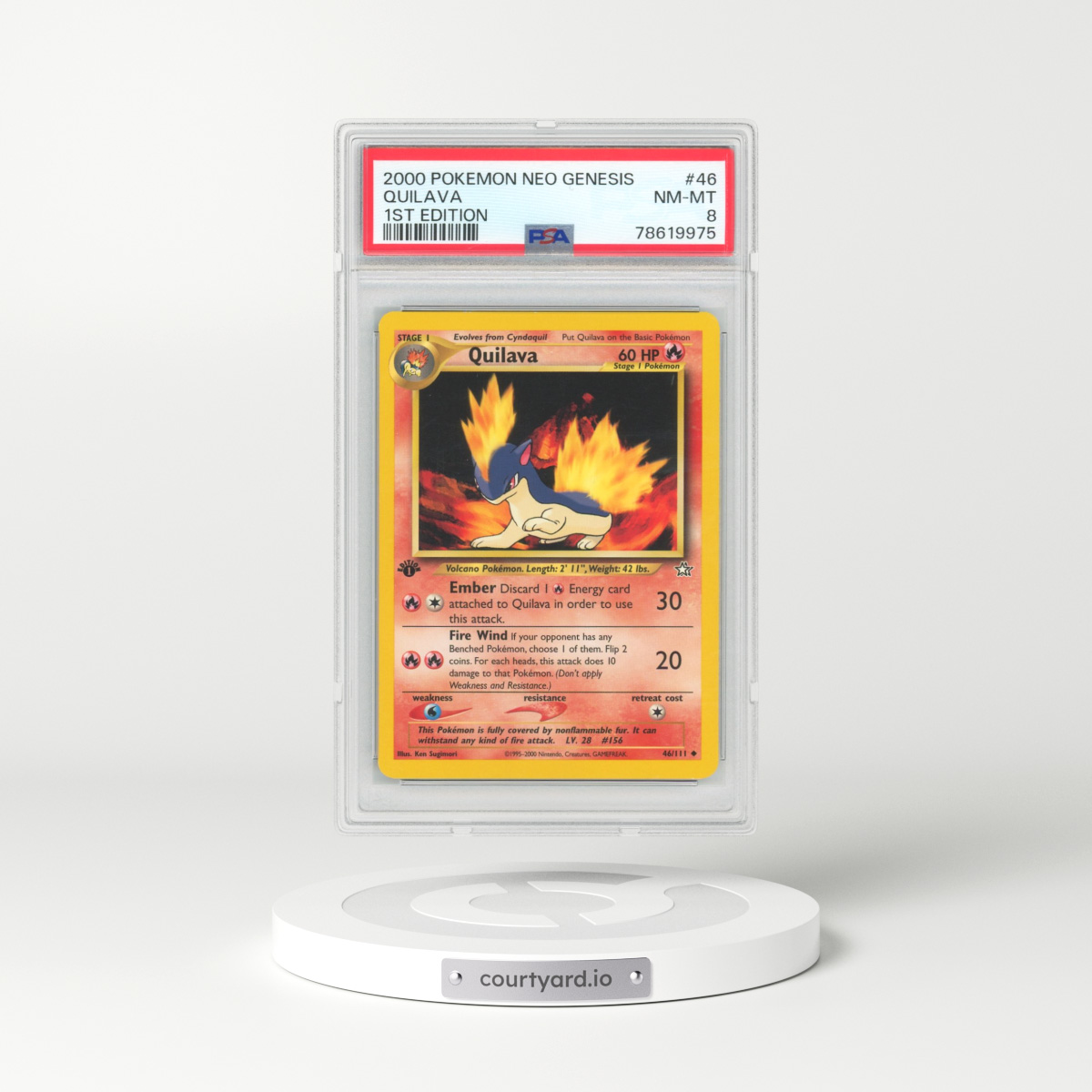 2000 Pokémon Neo Genesis #46 Quilava - 1st Edition (PSA 8 NM-MT)