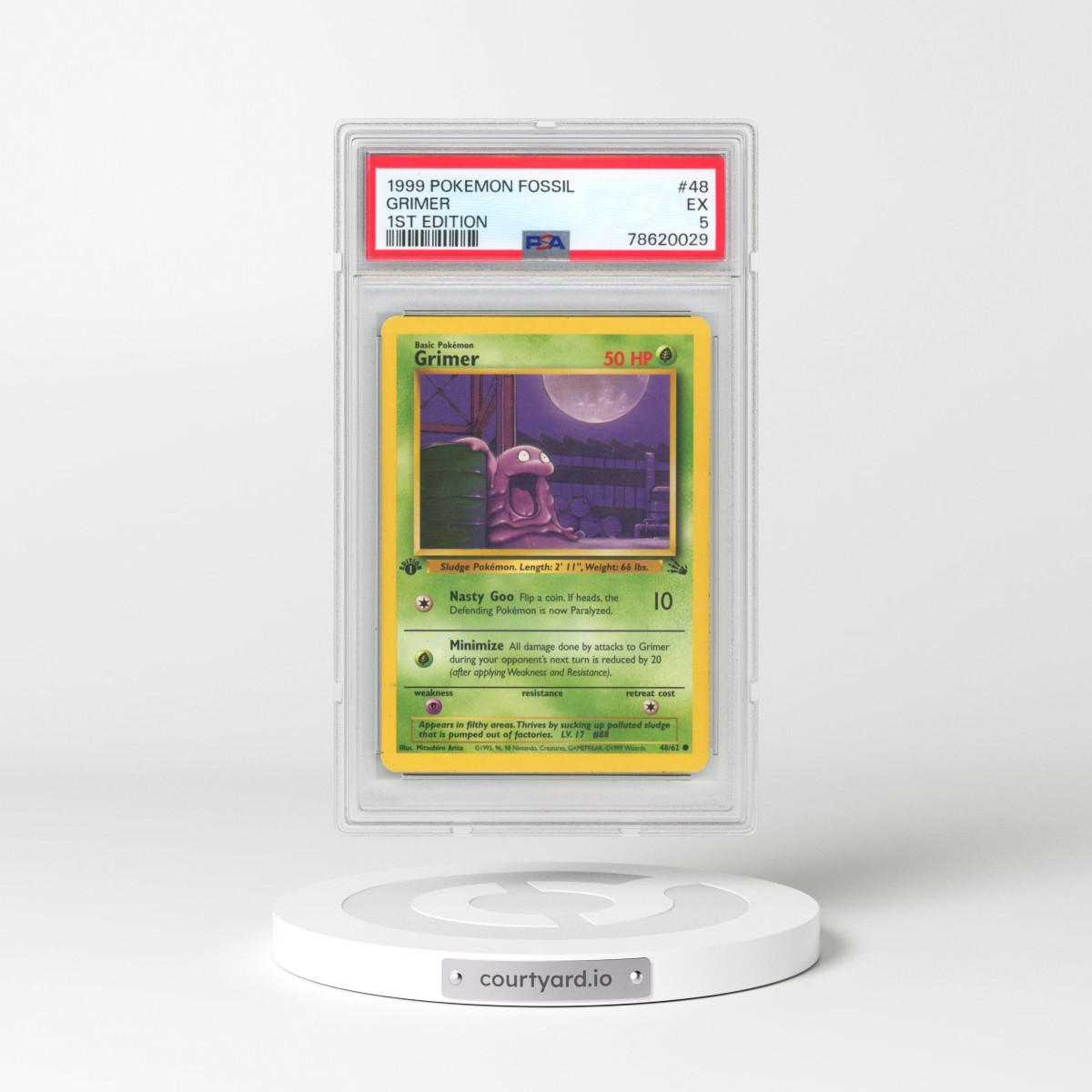 1999 Pokémon Fossil #48 Grimer - 1st Edition (PSA 5 EX)
