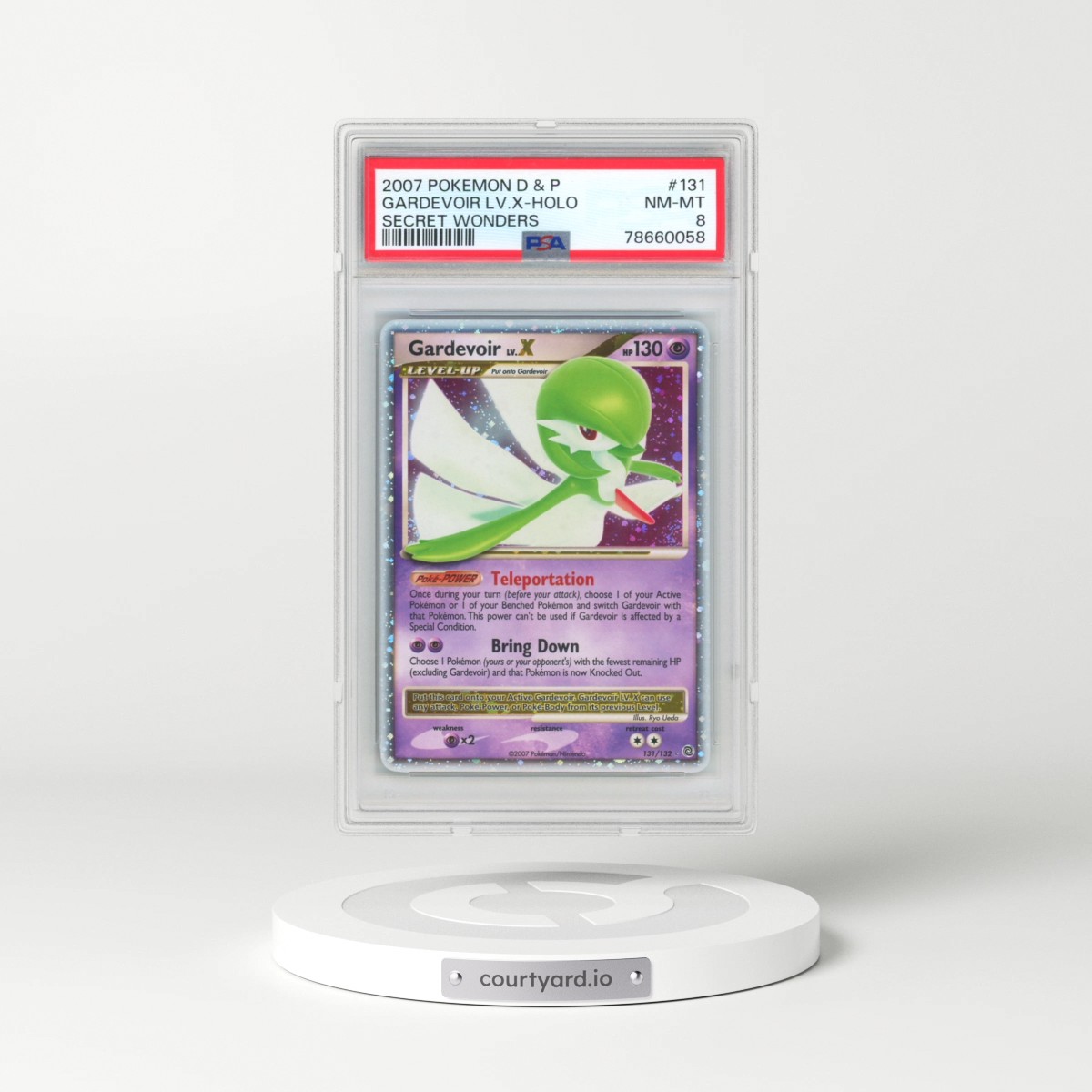 2007 Pokémon Diamond & Pearl Secret Wonders #131 Gardevoir LV.X - Holo (PSA 8 NM-MT)
