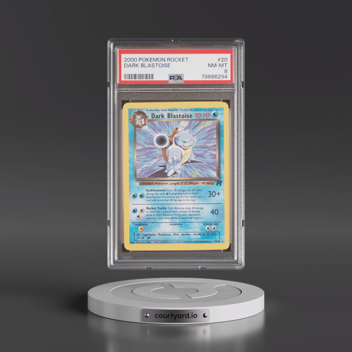 2000 Pokémon Rocket #20 Dark Blastoise (PSA 8 NM-MT)