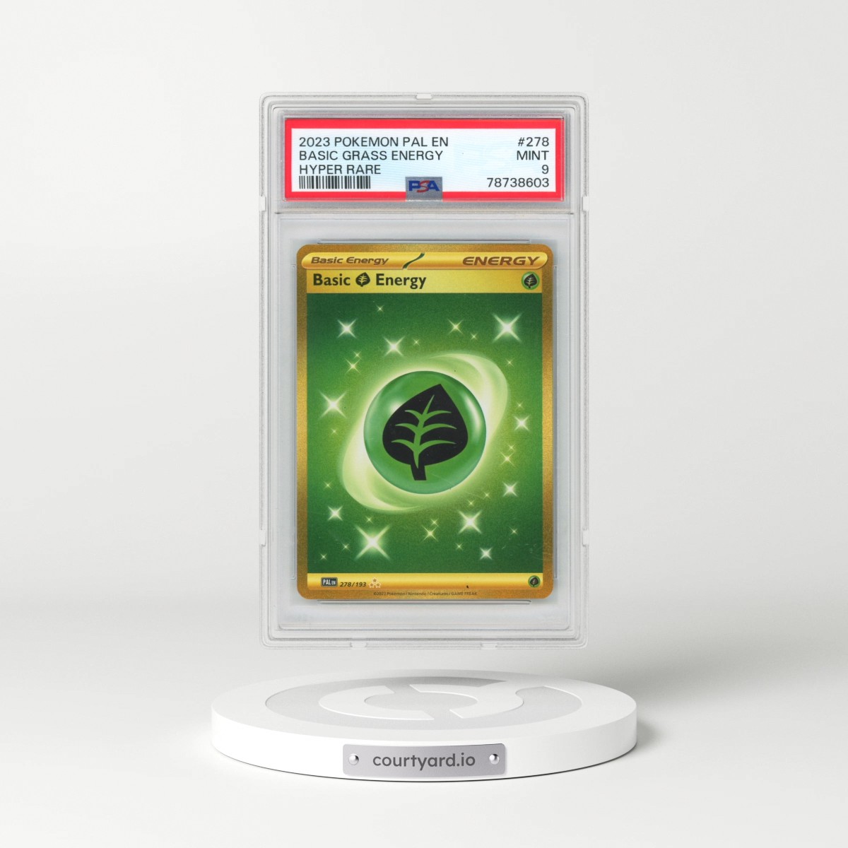 2023 Pokémon Pal EN-Paldea Evolved #278 Basic Grass Energy - Hyper Rare (PSA 9 MINT)