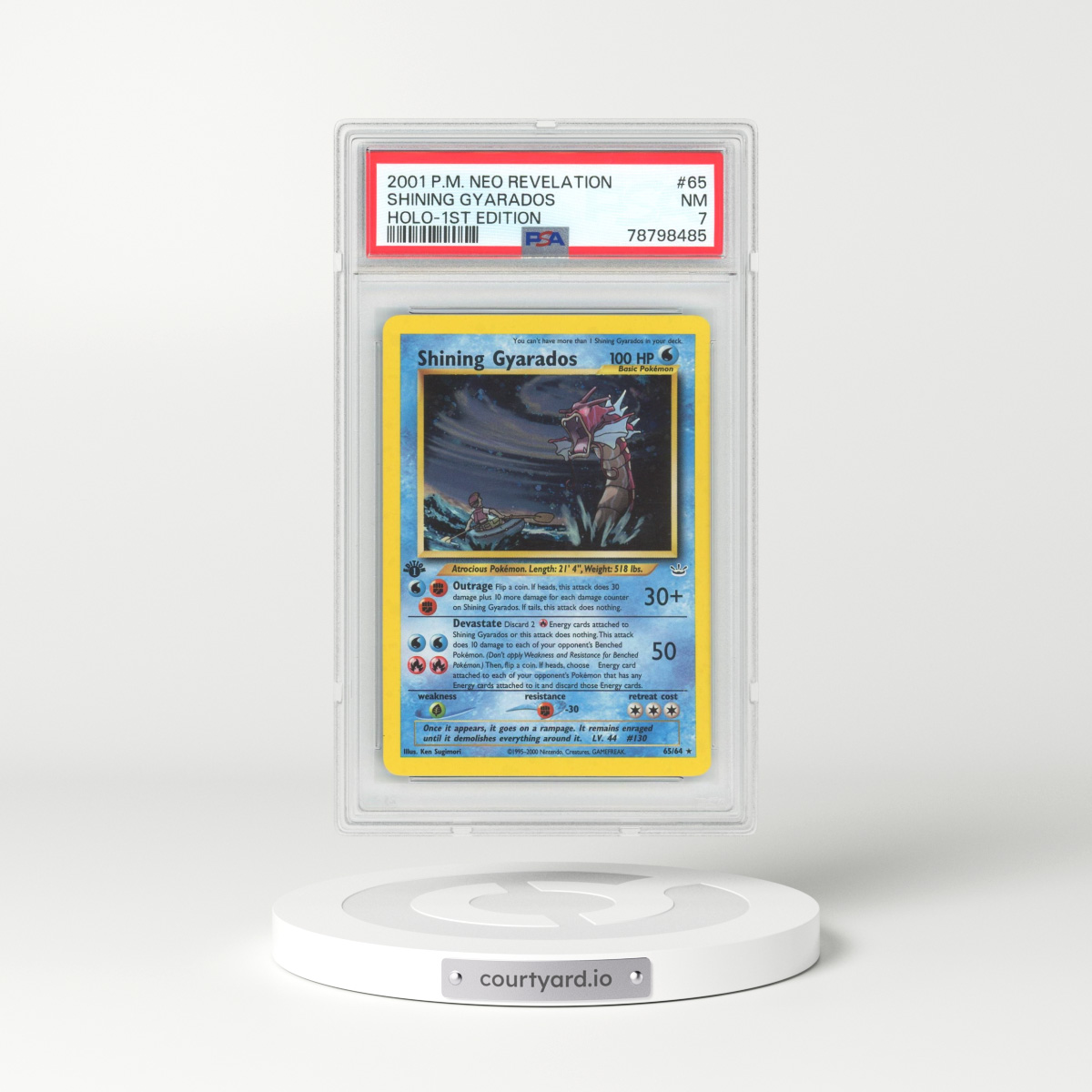 2001 Neo Revelation #65 Shining Gyarados - 1st Edition Holo (PSA 7 NM)