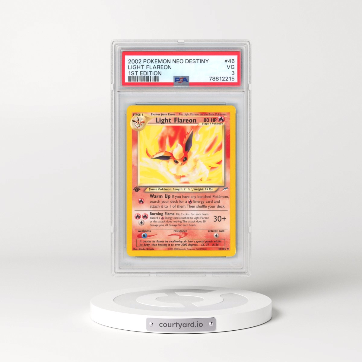 2002 Pokémon Neo Destiny #46 Light Flareon - 1st Edition (PSA 3 VG)