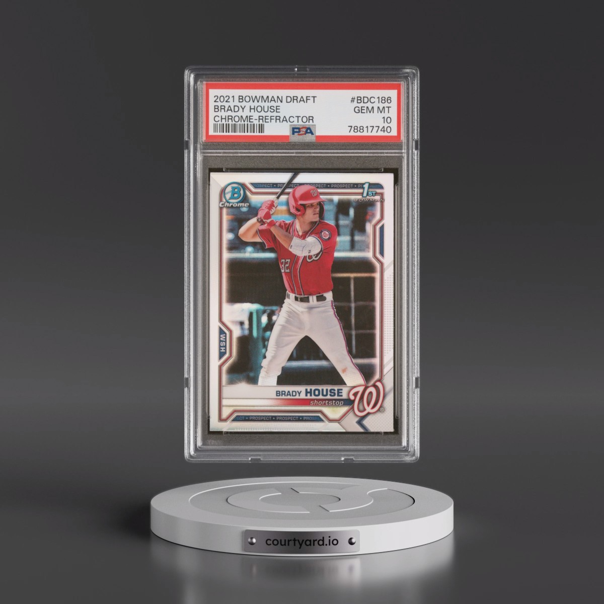 2021 Bowman Draft #BDC186 Brady House - Chrome-Refractor (PSA 10 GEM MINT)