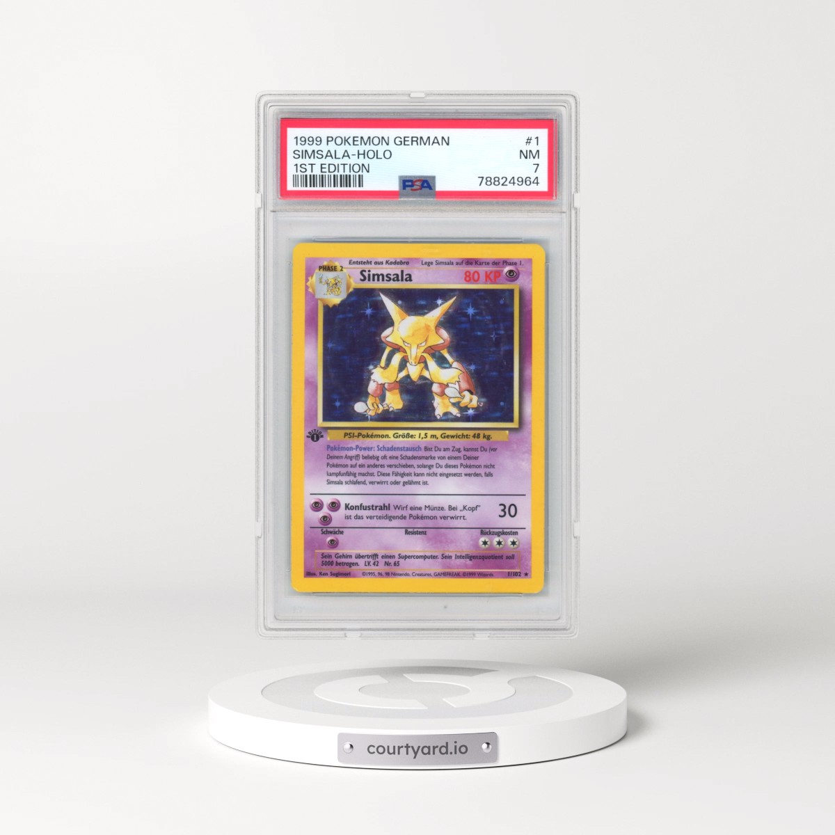 1999 Pokémon #1 Simsala - 1st Edition Holo (PSA 7 NM)