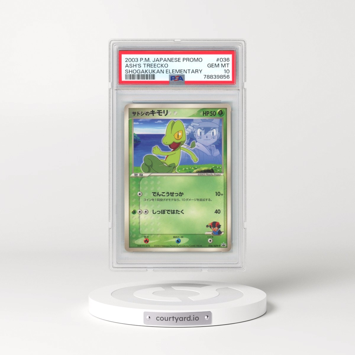 2003 Pokémon Promo #036 Ash's Treecko - Shogakukan Elementary School (PSA 10 GEM MINT)