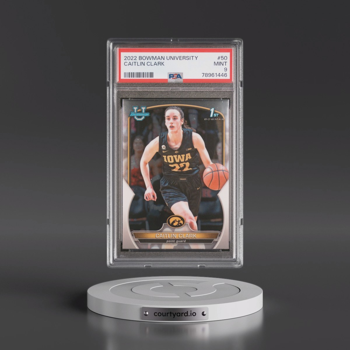 2022 Bowman Chrome University #50 Caitlin Clark (PSA 9 MINT)