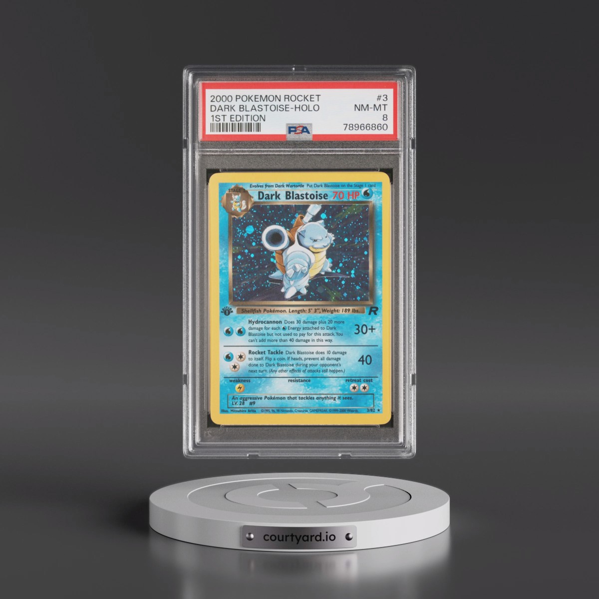 2000 Pokémon Rocket #3 Dark Blastoise - 1st Edition Holo (PSA 8 NM-MT)