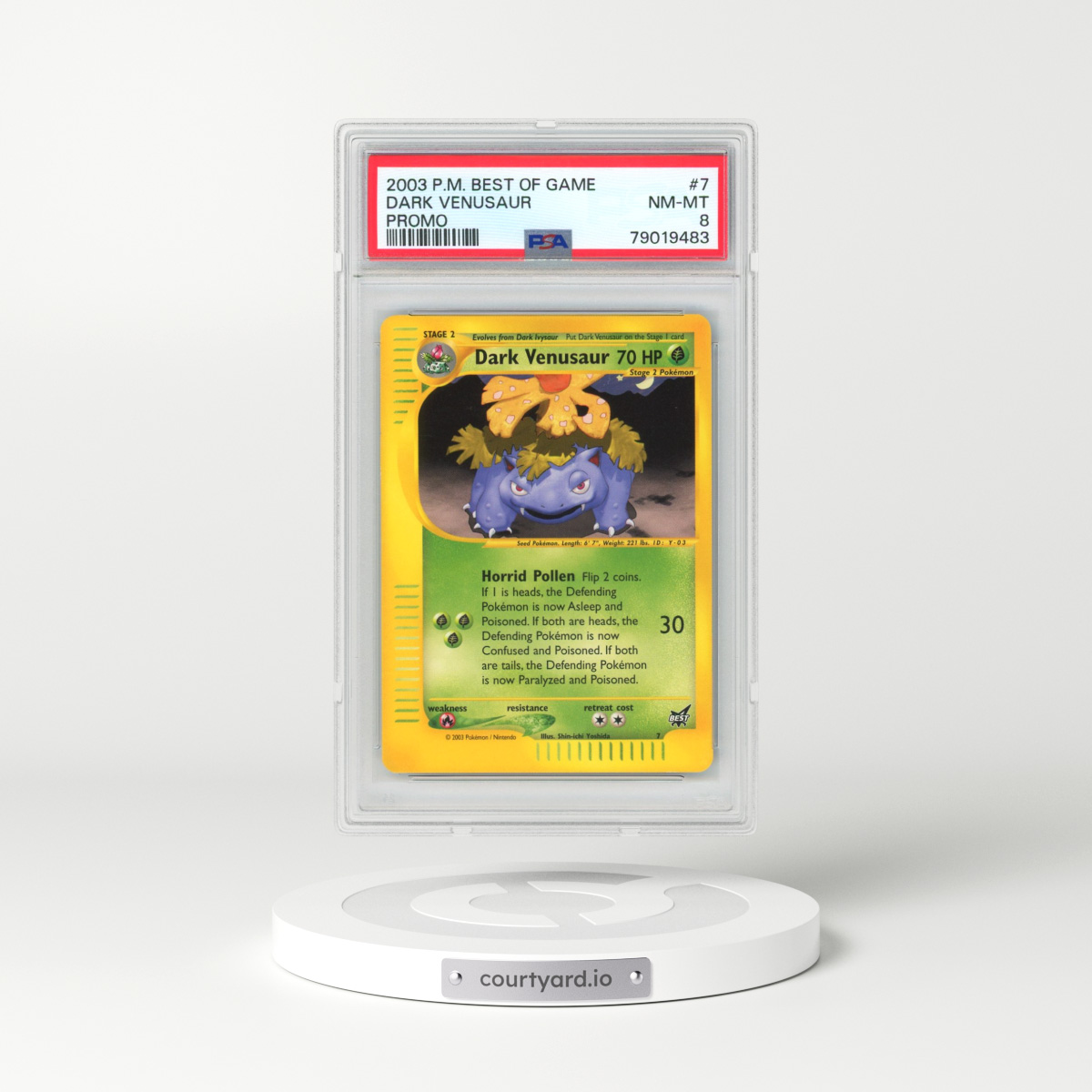 2003 Pokémon Best of Game Promo #7 Dark Venusaur (PSA 8 NM-MT)