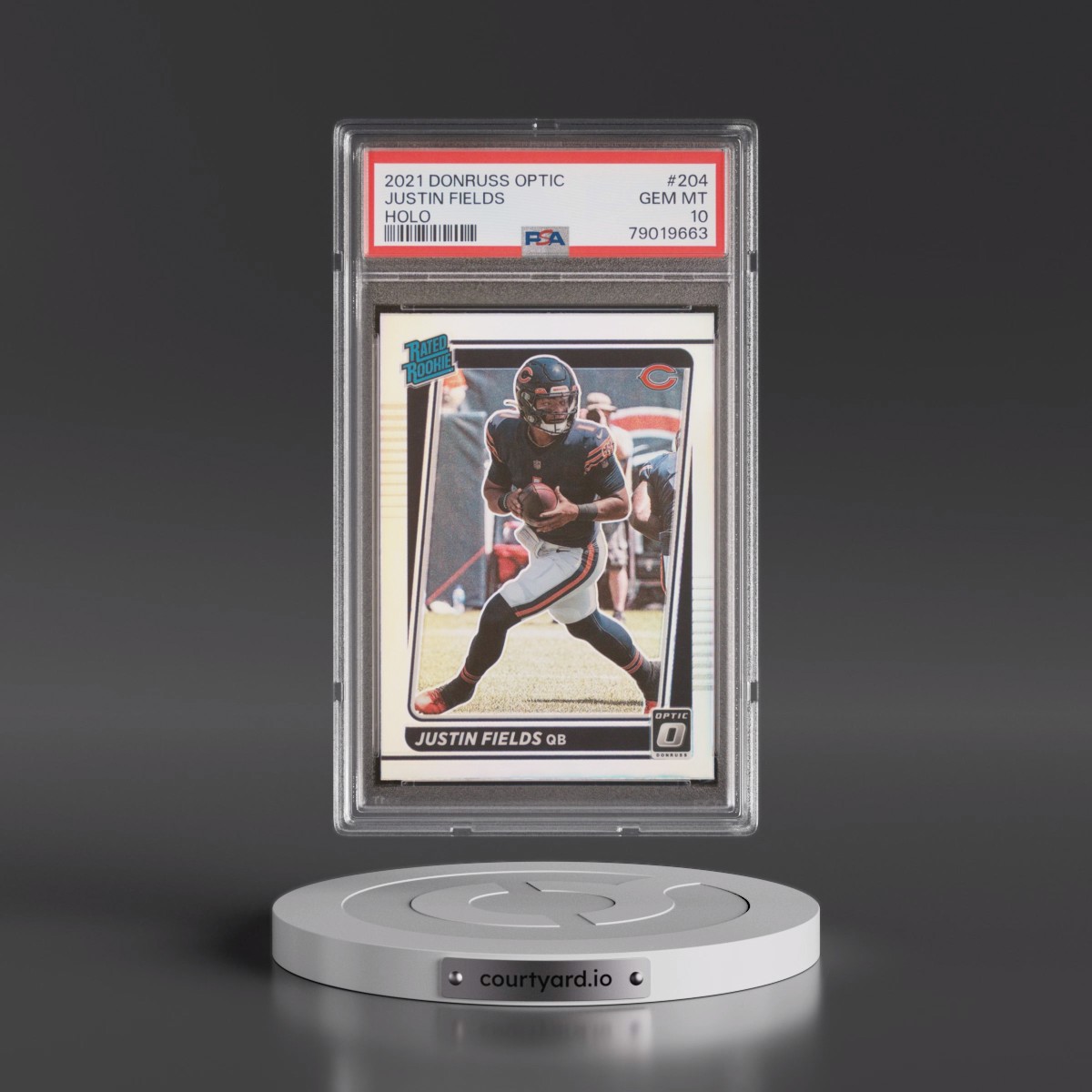2021 Panini Donruss Optic #204 Justin Fields - Holo (PSA 10 GEM MINT)