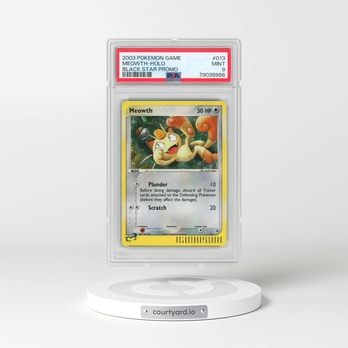 2003 Pokémon Black Star Promo #013 Meowth - Holo (PSA 9 MINT)
