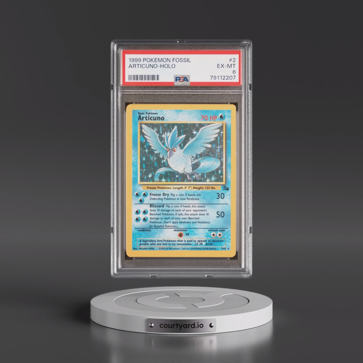 1999 Pokémon Fossil #2 Articuno - Holo (PSA 6 EX-MT)
