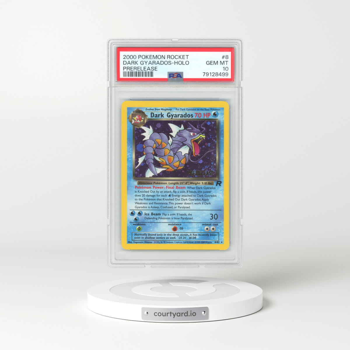 2000 Team Rocket #8 Dark Gyarados - Holo Prerelease (PSA 10 GEM MINT)