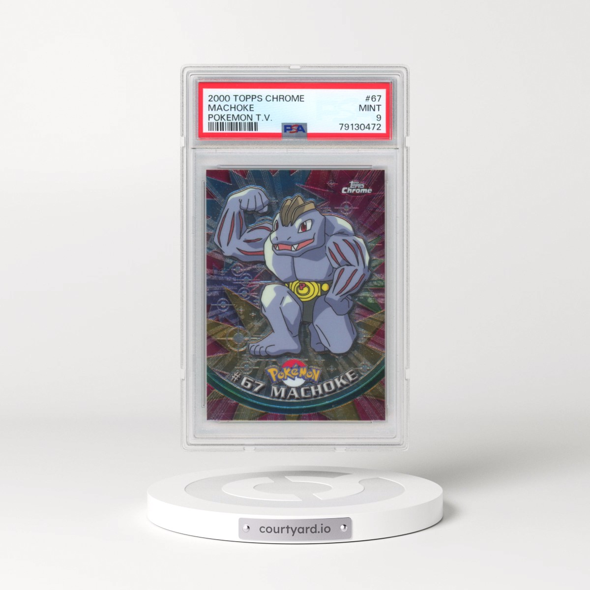 2000 Topps Chrome Pokémon T.V. #67 Machoke (PSA 9 MINT)