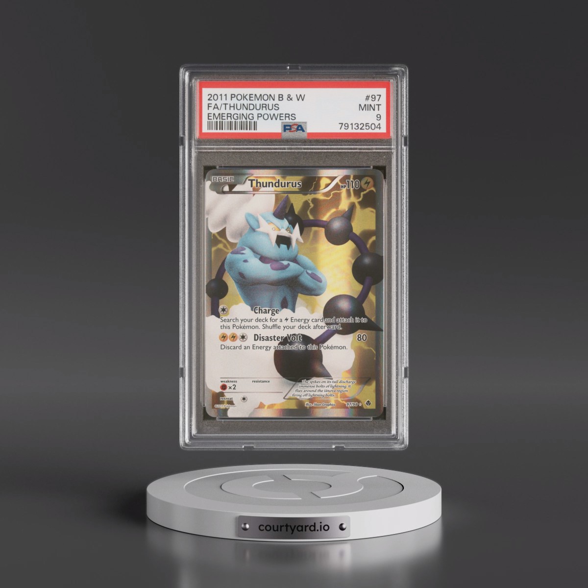 2011 Pokémon Black & White Emerging Powers #97 Thundurus - Full Art (PSA 9 MINT)