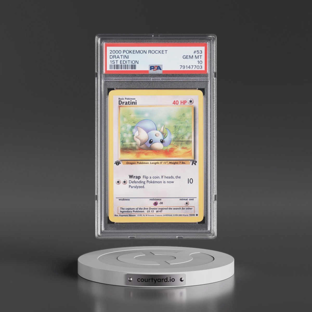 2000 Pokémon Rocket #53 Dratini - 1st Edition (PSA 10 GEM MINT)