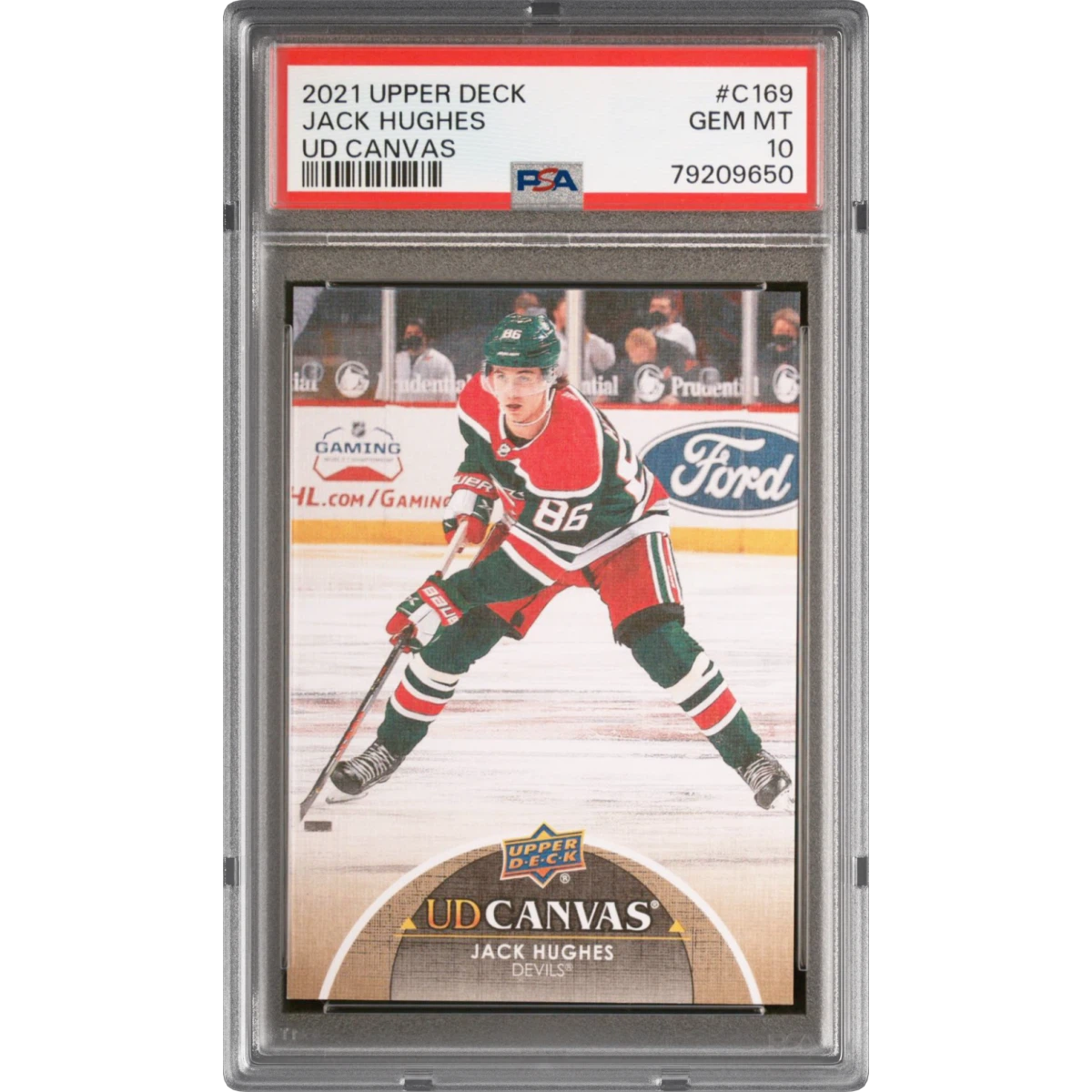 2021-2022 Upper Deck UD Canvas #C169 Jack Hughes (PSA 10 GEM MINT)