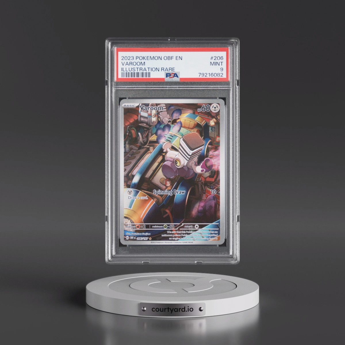 2023 Pokémon Obf EN-Obsidian Flames #206 Varoom - Illustration Rare (PSA 9 MINT)