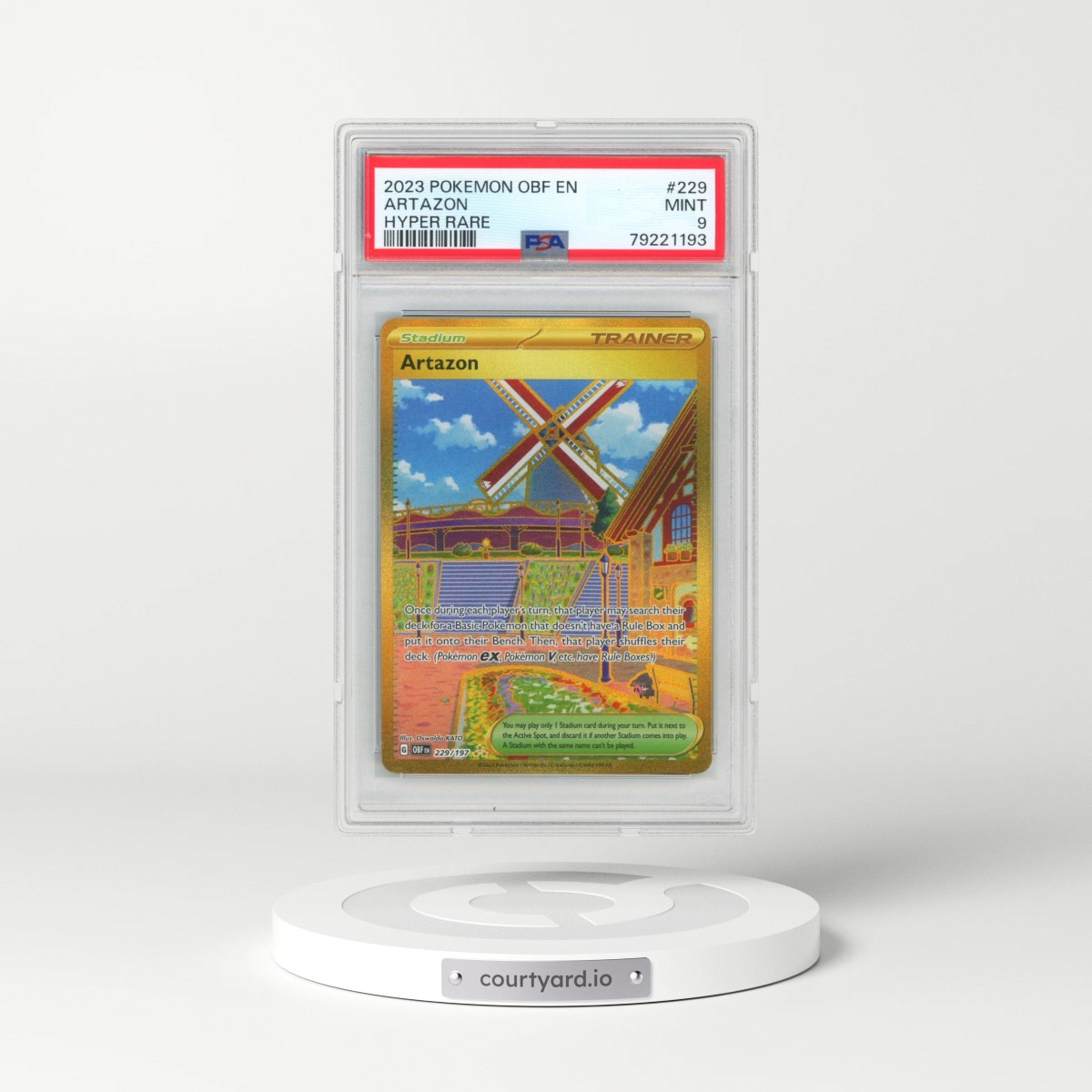 2023 Pokémon Obf EN-Obsidian Flames #229 Artazon - Hyper Rare (PSA 9 MINT)