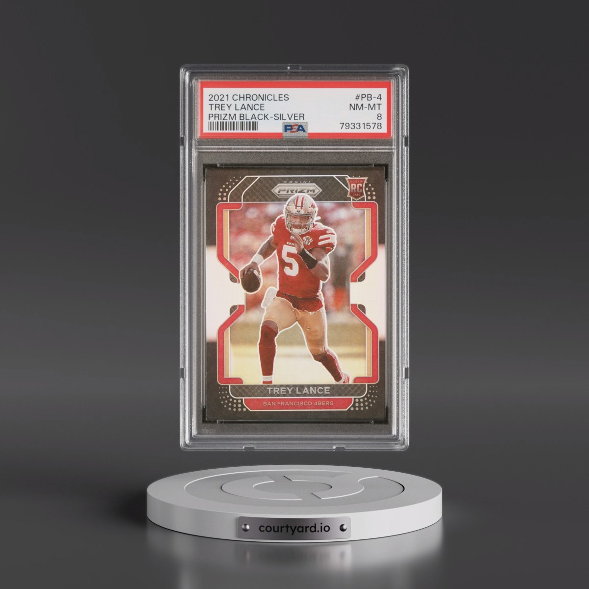 2021 Panini Chronicles Prizm Black Trey Lance - Silver #PB-4 PSA 8