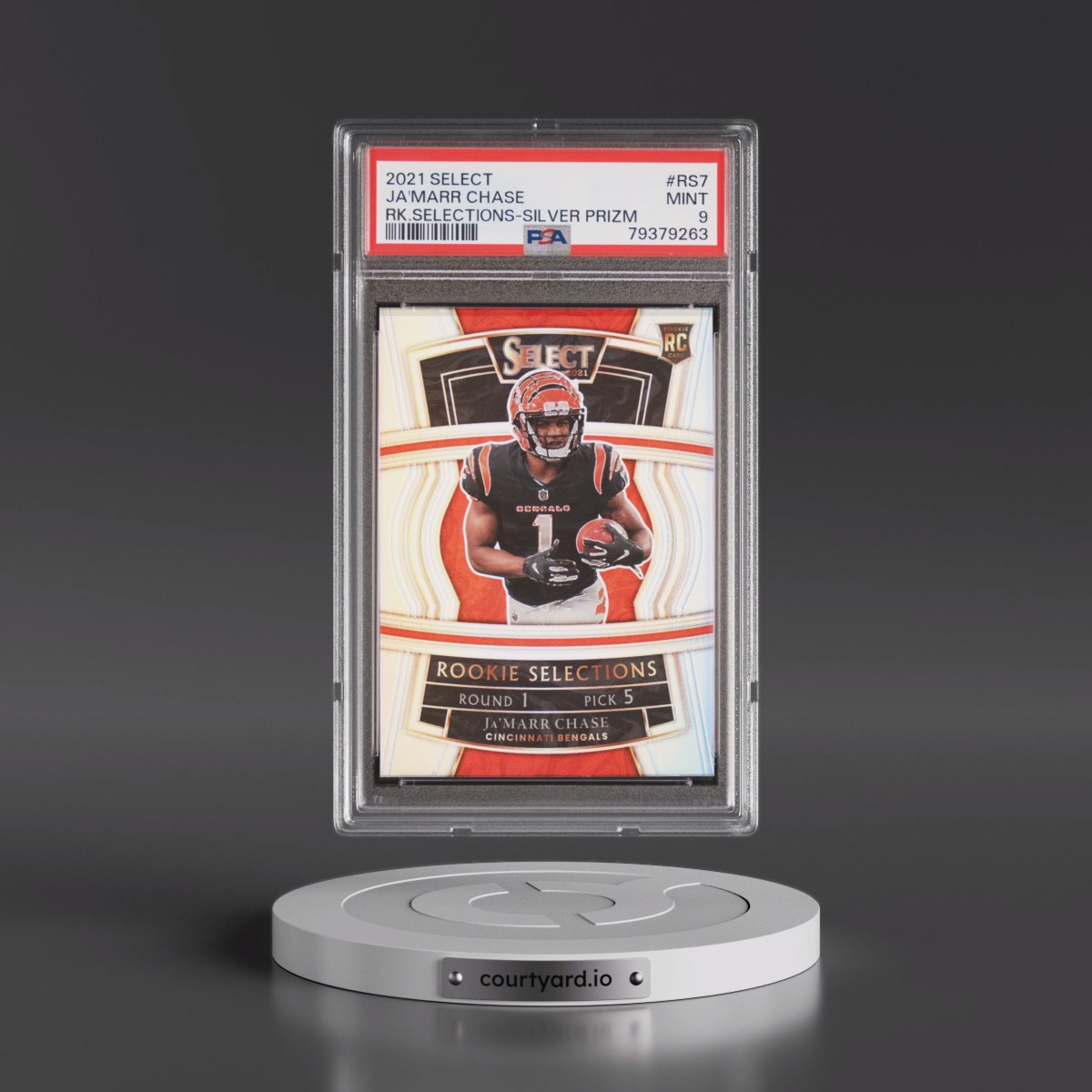 2021 Panini Select Rookie Selections #RS7 JA'Marr Chase - Silver Prizm (PSA 9 MINT)