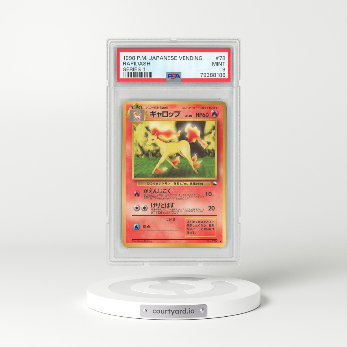 1998 Japanese Vending Series 1 #78 Rapidash (PSA 9 MINT)