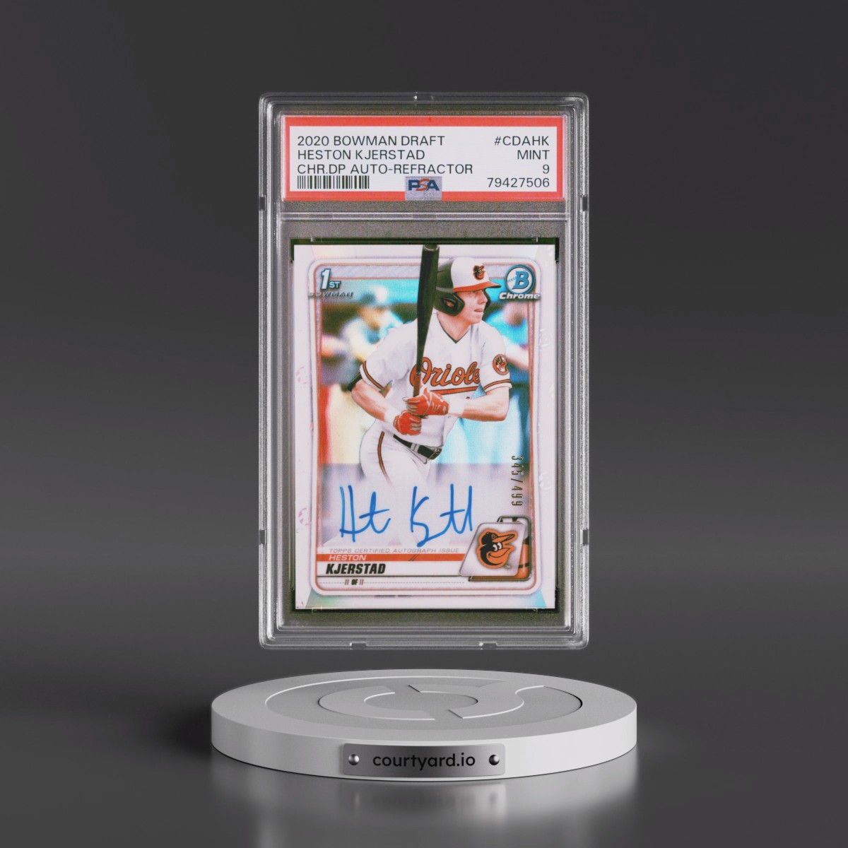 2020 Bowman Draft Chrome Draft Picks Autographs #CDAHK Heston Kjerstad - Refractor (PSA 9 MINT)