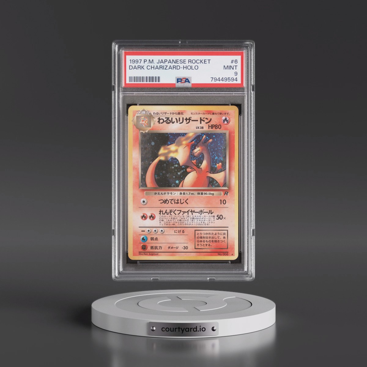 1997 Pokémon Rocket #6 Dark Charizard - Holo (PSA 9 MINT)