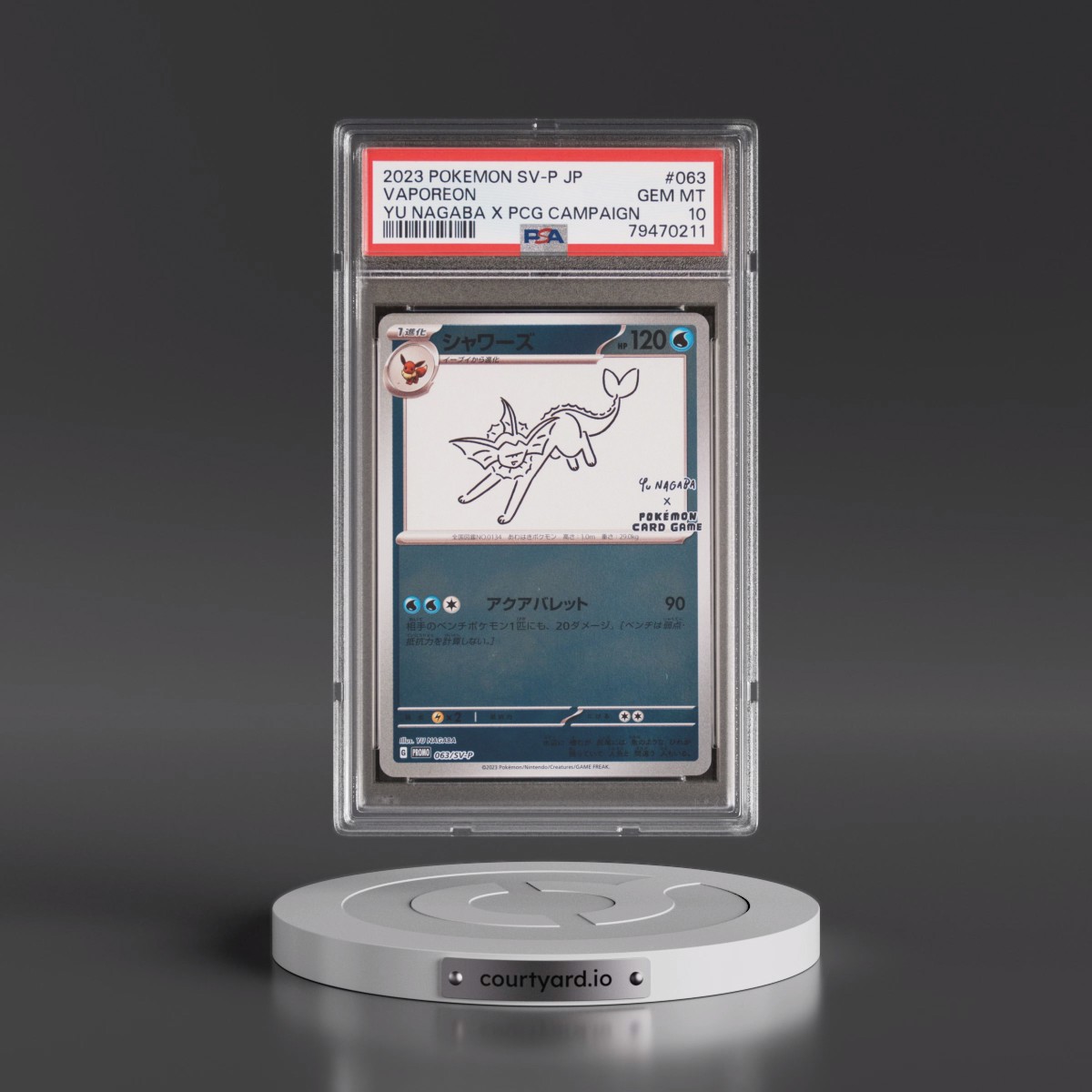 2023 Pokémon SV-P Promo #063 Vaporeon - YU Nagaba X Pokemon Card Game Campaign (PSA 10 GEM MINT)