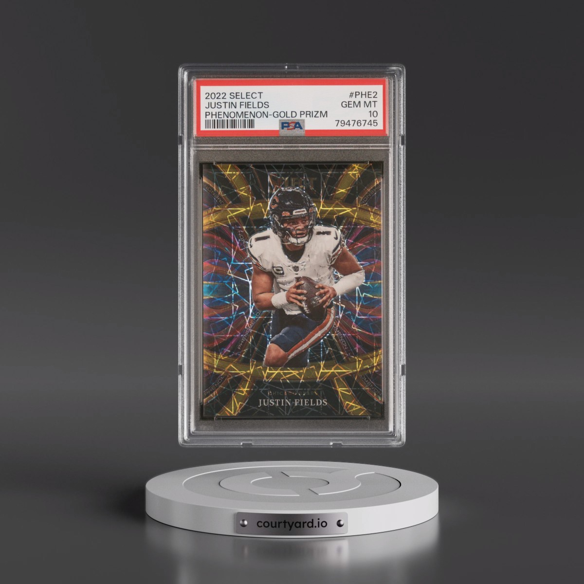 2022 Panini Select Phenomenon #PHE2 Justin Fields - Gold Prizm (PSA 10 GEM MINT)