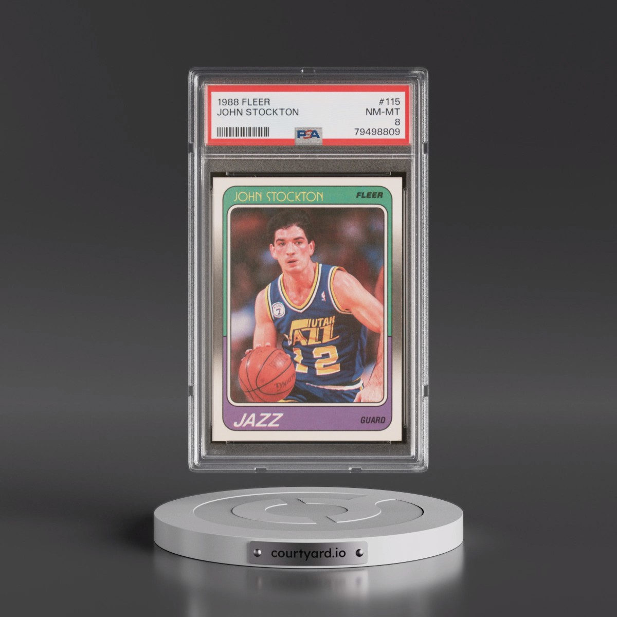 1988 Fleer John Stockton #115 PSA 8