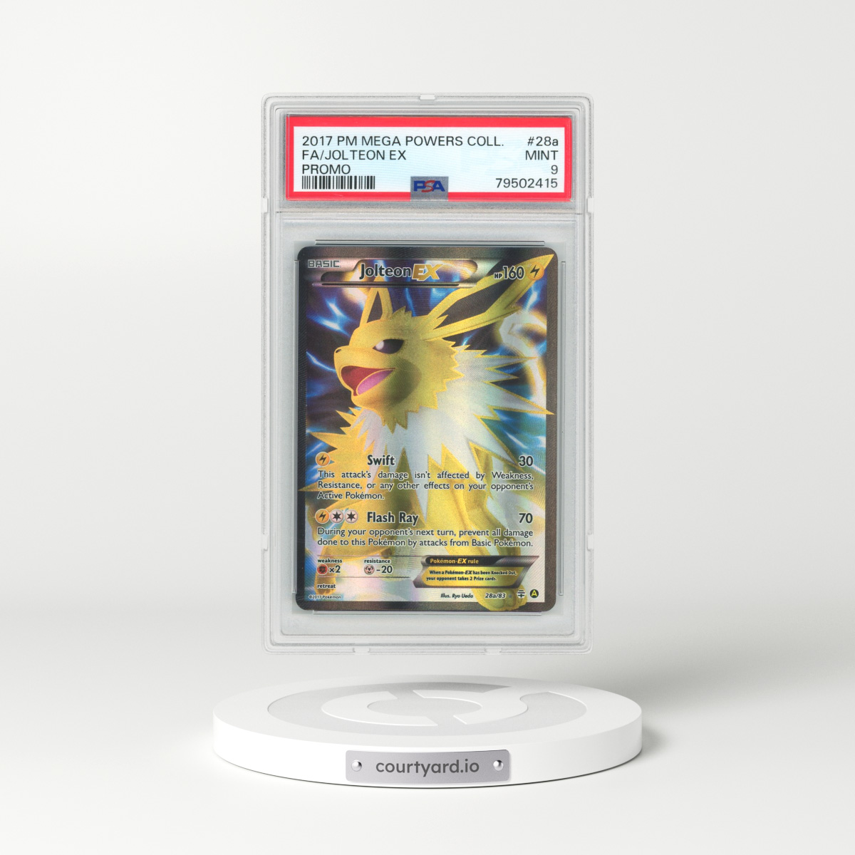 2017 Pokémon Mega Powers Collection Promo #28a Jolteon EX - Holo Full Art (PSA 9 MINT)