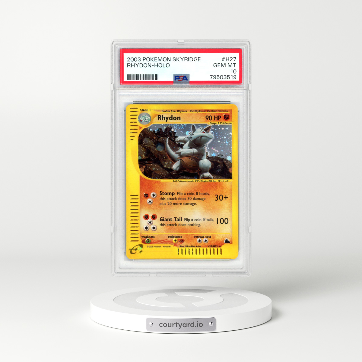 2003 Skyridge #H27 Rhydon - Holo (PSA 10 GEM MINT)