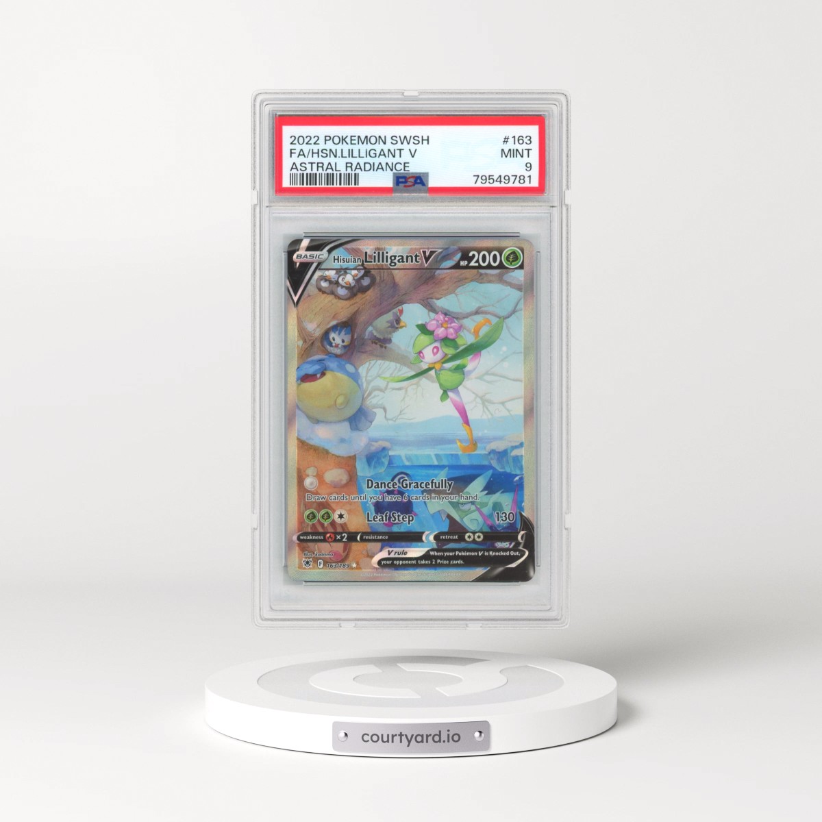 2022 Pokémon Sword & Shield Astral Radiance #163 Hisuian Lilligant V - Holo Full Art (PSA 9 MINT)