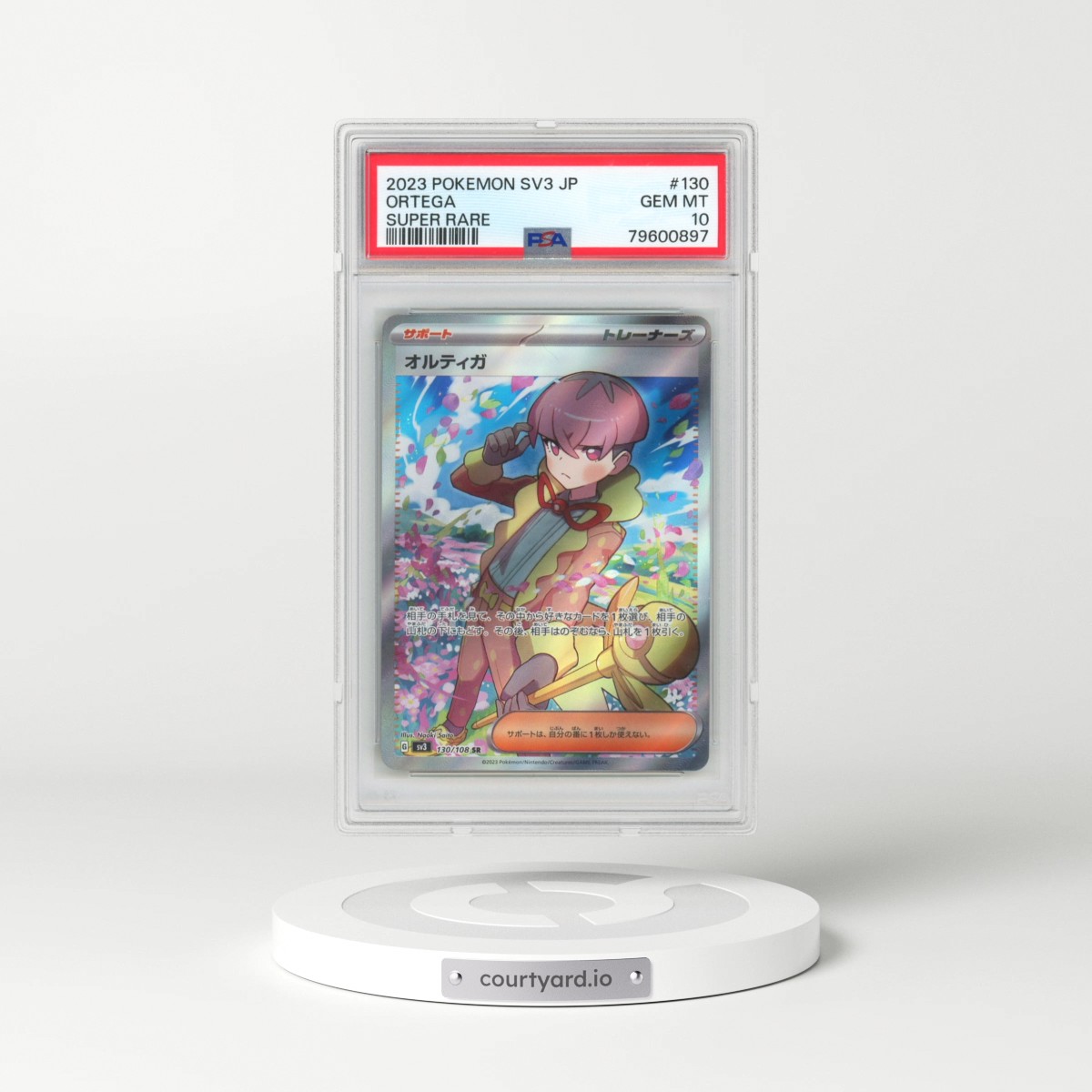 2023 Pokémon SV3-Ruler of the Black Flame #130 Ortega - Super Rare (PSA 10 GEM MINT)