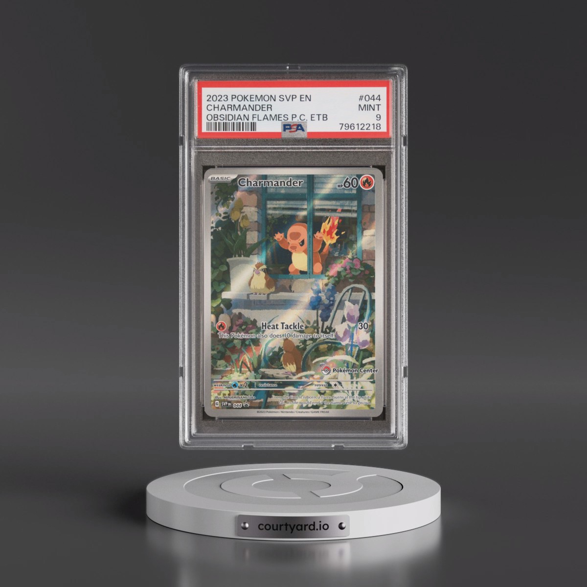 2023 Pokémon Svp EN-SV Black Star Promo #044 Charmander - Obsidian Flames Pokemon Center Elite Trainer Box (PSA 9 MINT)