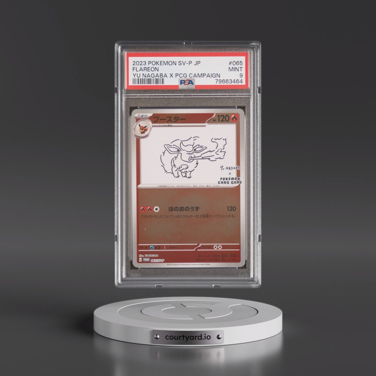 2023 Pokémon SV-P Promo #065 Flareon - YU Nagaba X Pokemon Card Game Campaign (PSA 9 MINT)