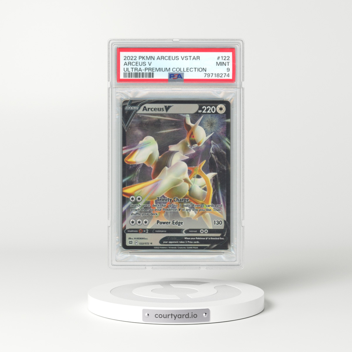2022 Pokémon Arceus Vstar Ultra-Premium Collection #122 Arceus V - Holo (PSA 9 MINT)